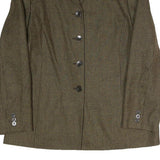 LIZ CLAIBORNE Womens Brown Houndstooth Button Jacket UK 12 Polyester Blend