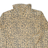 Womens Beige Animal Print High Neck Sweatshirt M Polyester Blend Casual Wear