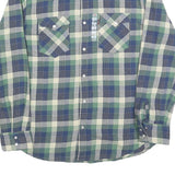 LEVI'S Mens Blue & Green Plaid Shirts L Cotton Blend Casual Button Up Shirt