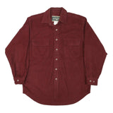 FIELD & STREAM Mens Maroon Plain Long Sleeve Shirt M Cotton Blend Casual