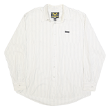 AVIREX Mens White & Black Stripe Cotton Shirt XL Classic Casual Button-Up
