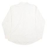 AVIREX Mens White & Black Stripe Cotton Shirt XL Classic Casual Button-Up