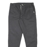 QUIKSILVER Mens Cotton Blend Black Slim Drawstring Trousers W32 L30 Casual Pants