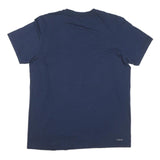 ADIDAS Mens Blue Logo Graphic T-Shirt L Short Sleeve Crew Neck Cotton Blend
