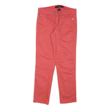 CALVIN KLEIN Womens Cotton Blend Coral Slim Straight Trousers W26 L27 Stylish
