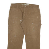 DICKIES Mens Regular Fit Brown Denim Cotton Blend W38 L29 Workwear Trousers