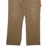 DICKIES Mens Regular Fit Brown Denim Cotton Blend W38 L29 Workwear Trousers