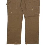 DICKIES Mens Regular Fit Brown Denim Cotton Blend W38 L29 Workwear Trousers