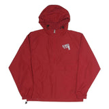 CHAMPION Mens Red Hooded Zip Jacket S Polyester Plain Lightweight Sportswear