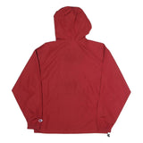 CHAMPION Mens Red Hooded Zip Jacket S Polyester Plain Lightweight Sportswear