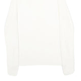 MODA INTERNATIONAL Womens White Plain Cotton Jumper Crew Neck Rib Knit S