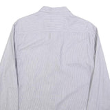 WRANGLER Mens Blue & White Striped Cotton Blend Shirt L Button Down Collar Long