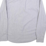 WRANGLER Mens Blue & White Striped Cotton Blend Shirt L Button Down Collar Long