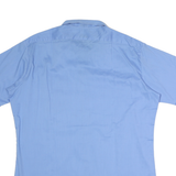 TORRERO Mens Blue Cotton Shirt M Button Front Casual Short Sleeve Lightweight