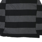CHARLES RIVER Mens Black & Grey Striped Long Sleeve Polo Shirt XL Life U