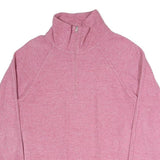 NIKE Womens Pink Half Zip Sweatshirt S Cotton Blend Pullover Casual
