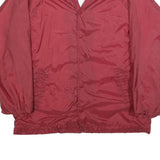 BIG MAC Mens Red Nylon Button Jacket L Plain Classic Fit Casual Lightweight