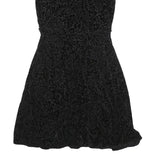 LAUREN RALPH LAUREN Womens Black Polyester Blend Fit & Flare Velvet Floral Knee