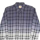 HUGO BOSS Mens Blue & White Check Shirt S Button Down Cotton Blend Casual