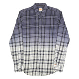 HUGO BOSS Mens Blue & White Check Shirt S Button Down Cotton Blend Casual