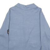LINDSAY MODA Womens Blue Cotton Patch Button Jacket L Casual Light Fabric