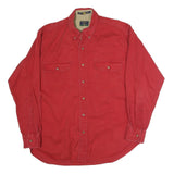 INTERNATIONAL WATERS Mens Red Casual Cotton Shirt L Button-Down Collar Long
