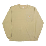 CARHARTT Mens Beige Long Sleeve Crew Neck Pocket T-Shirt M Cotton Blend
