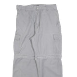 LETS GO Mens Cotton Blend Grey Relaxed Straight Leg Trousers W32 L27 Cargo
