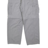 LETS GO Mens Cotton Blend Grey Relaxed Straight Leg Trousers W32 L27 Cargo