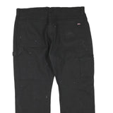 DICKIES Mens Black Regular Fit Straight Cotton Blend Zip Jeans W40 L27 Workwear