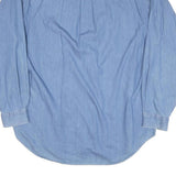 TOMMY HILFIGER Mens Blue Denim Shirt L Cotton Blend Casual Button-Down Long
