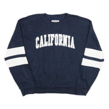 NEW YORK POPULAR Mens Navy Blue Sweatshirt California Print XL Crew Neck Long
