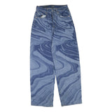 WILDFABLE Womens Jeans Blue Regular Straight Denim Light W28 L32 Unique Pattern