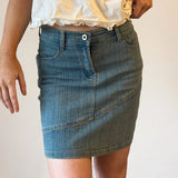 Eurguilio Mini Denim Skirt - 27W UK 8 Blue Cotton