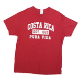 DELTA Mens Red Costa Rica Graphic T-Shirt L Short Sleeve Crew Neck Casual