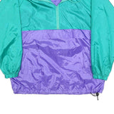 FOOTLOCKER Womens Green & Purple Nylon Jacket M Zip Casual Sportswear
