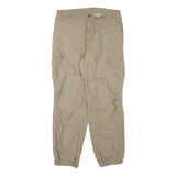 WRANGLER Mens Beige Polyester Blend Regular Cargo Trousers W38 L34 Workwear Zip