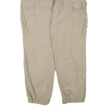 WRANGLER Mens Beige Polyester Blend Regular Cargo Trousers W38 L34 Workwear Zip