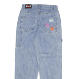 MAMA HAS GUN Mens Jeans Blue Relaxed Straight Denim Light W30 L29 Casual