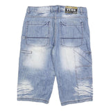 FLAG Mens Denim Blue Casual Shorts XL W39 Faded Look Distressed Style