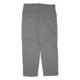 CARHARTT Mens Regular Fit Grey Trousers W40 L34 Cotton Blend Zip Closure