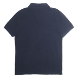 TOMMY HILFIGER Mens Blue Polo Shirt L Cotton Short Sleeve Plain Classic Fit