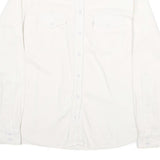 LEVI'S Womens White & Cream Cotton Blend Shirt L Casual Classic Button Up