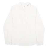 LEVI'S Womens White & Cream Cotton Blend Shirt L Casual Classic Button Up