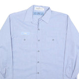 CINTAS Mens Blue L Workwear Cotton Blend Shirt Button Long Sleeve Pocketed
