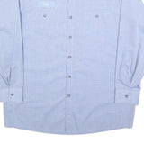 CINTAS Mens Blue L Workwear Cotton Blend Shirt Button Long Sleeve Pocketed