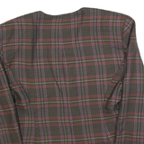PARISCOPE Womens Brown Check Button Jacket M Polyester Blend Classic Fit Elegant