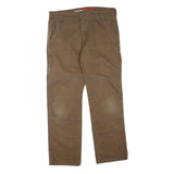 DICKIES Mens Cotton Blend Brown Regular Straight Trousers W36 L30 Workwear