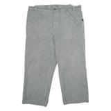 Mens Grey Cotton Regular Fit Button Closure Trousers W36 L26 Casual Workwear