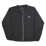 STARTER Mens Black Zip Jacket M Polyester Blend Plain Lightweight Casual